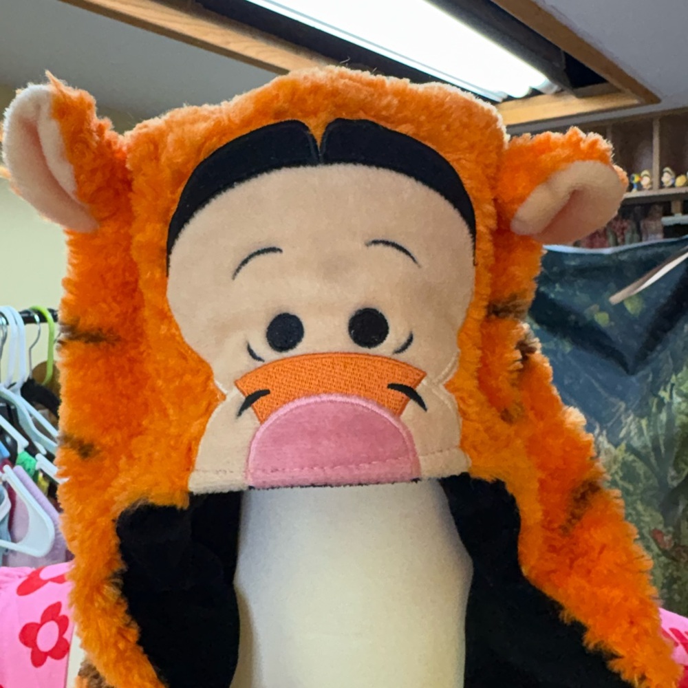 Orange Tiger Plush Kids Hat